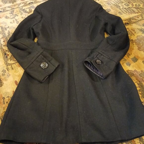 TULLE Black Wool Blend Peacoat S - Picture 4 of 10